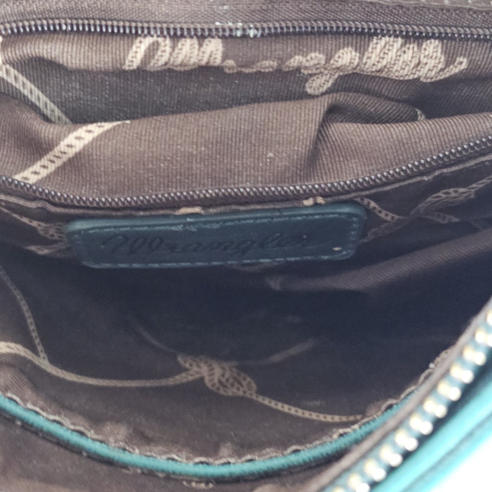 Wrangler Turquoise Fringe Crossbody Messenger Bag Floral Southwest Whipstitch - Picture 3 of 15